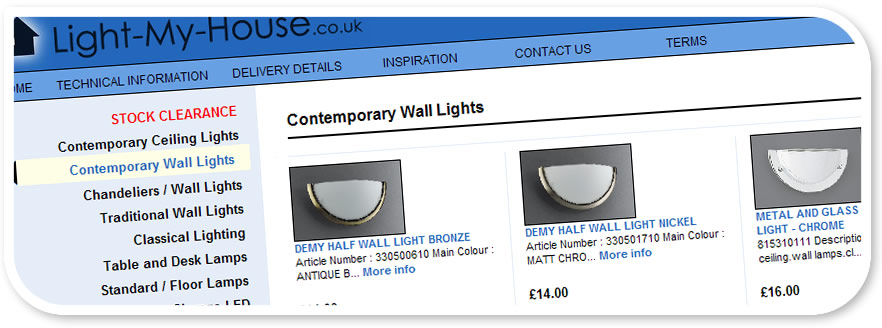 Link: Look at www.light-my-house.co.uk